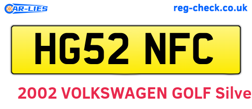 HG52NFC are the vehicle registration plates.