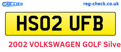 HS02UFB are the vehicle registration plates.