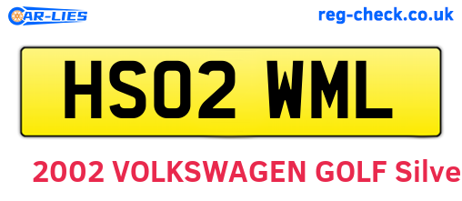 HS02WML are the vehicle registration plates.
