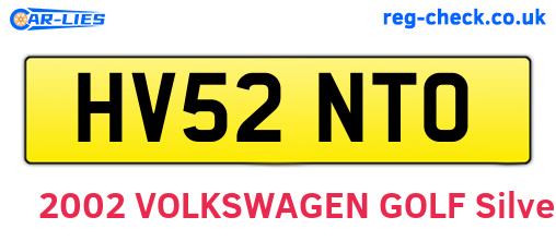 HV52NTO are the vehicle registration plates.