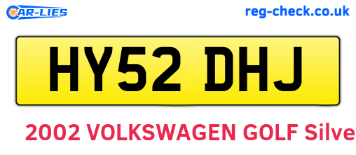 HY52DHJ are the vehicle registration plates.