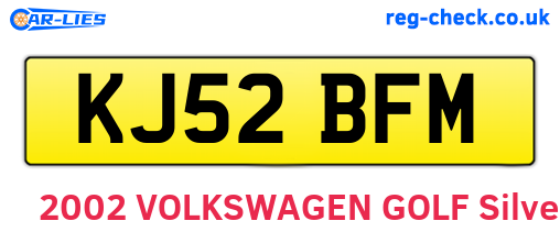 KJ52BFM are the vehicle registration plates.