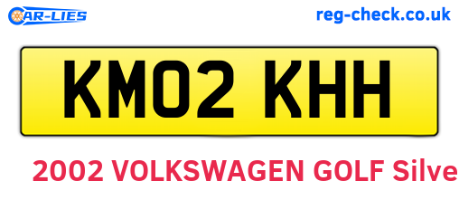 KM02KHH are the vehicle registration plates.