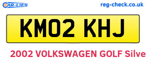 KM02KHJ are the vehicle registration plates.