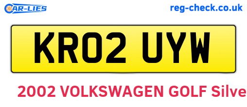 KR02UYW are the vehicle registration plates.