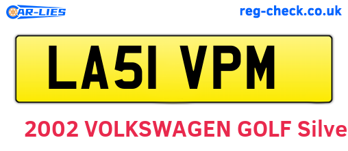 LA51VPM are the vehicle registration plates.
