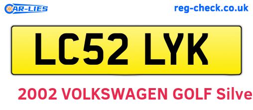 LC52LYK are the vehicle registration plates.