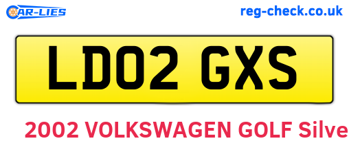 LD02GXS are the vehicle registration plates.