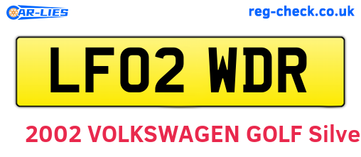 LF02WDR are the vehicle registration plates.