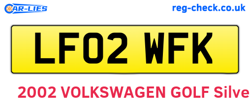 LF02WFK are the vehicle registration plates.
