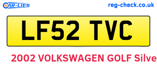 LF52TVC are the vehicle registration plates.