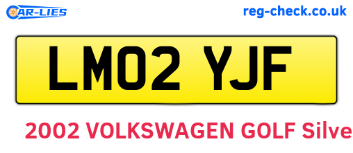 LM02YJF are the vehicle registration plates.