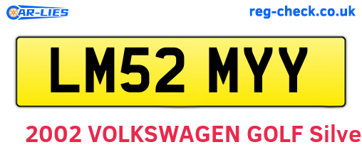 LM52MYY are the vehicle registration plates.
