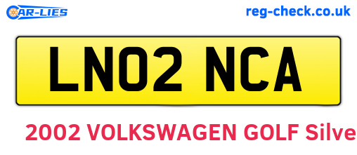 LN02NCA are the vehicle registration plates.