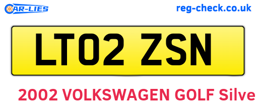 LT02ZSN are the vehicle registration plates.