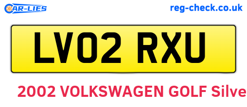 LV02RXU are the vehicle registration plates.