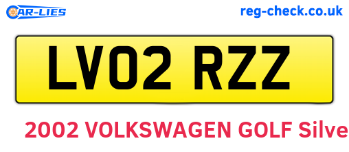 LV02RZZ are the vehicle registration plates.