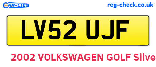 LV52UJF are the vehicle registration plates.
