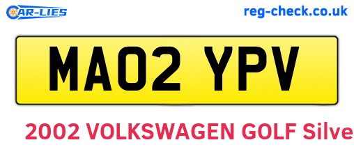 MA02YPV are the vehicle registration plates.
