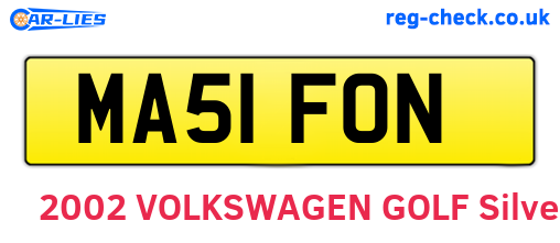 MA51FON are the vehicle registration plates.