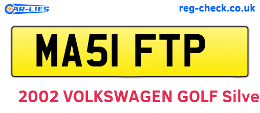 MA51FTP are the vehicle registration plates.