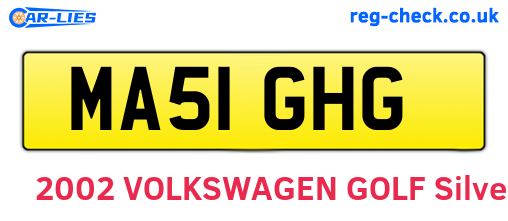 MA51GHG are the vehicle registration plates.