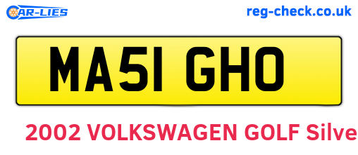 MA51GHO are the vehicle registration plates.