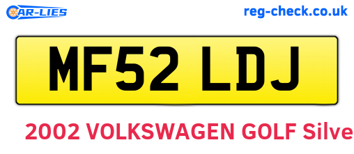 MF52LDJ are the vehicle registration plates.