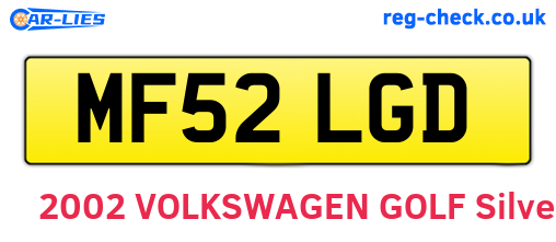 MF52LGD are the vehicle registration plates.