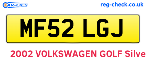 MF52LGJ are the vehicle registration plates.