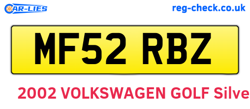 MF52RBZ are the vehicle registration plates.