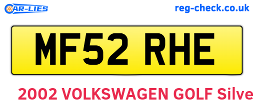 MF52RHE are the vehicle registration plates.