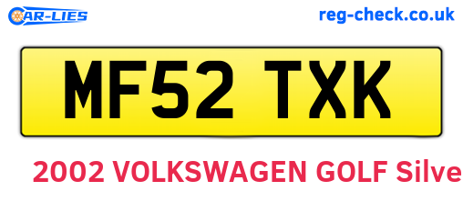 MF52TXK are the vehicle registration plates.