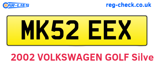 MK52EEX are the vehicle registration plates.