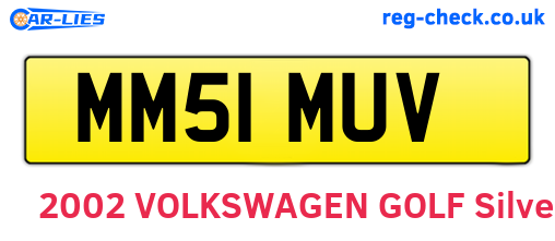 MM51MUV are the vehicle registration plates.