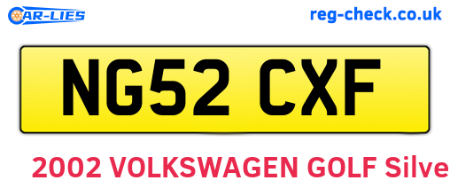 NG52CXF are the vehicle registration plates.