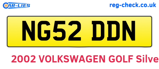 NG52DDN are the vehicle registration plates.