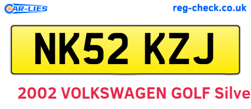 NK52KZJ are the vehicle registration plates.