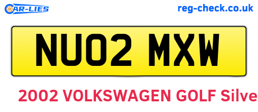 NU02MXW are the vehicle registration plates.