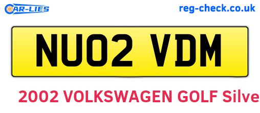 NU02VDM are the vehicle registration plates.