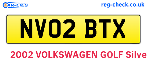 NV02BTX are the vehicle registration plates.