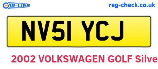 NV51YCJ are the vehicle registration plates.