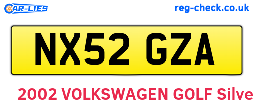 NX52GZA are the vehicle registration plates.