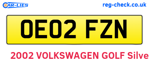 OE02FZN are the vehicle registration plates.