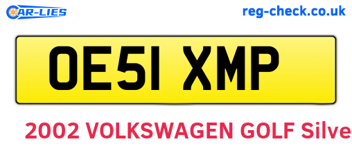 OE51XMP are the vehicle registration plates.