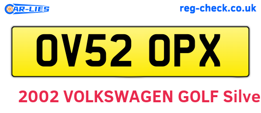 OV52OPX are the vehicle registration plates.