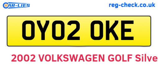 OY02OKE are the vehicle registration plates.