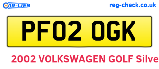 PF02OGK are the vehicle registration plates.