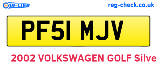 PF51MJV are the vehicle registration plates.
