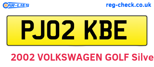 PJ02KBE are the vehicle registration plates.